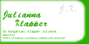 julianna klapper business card